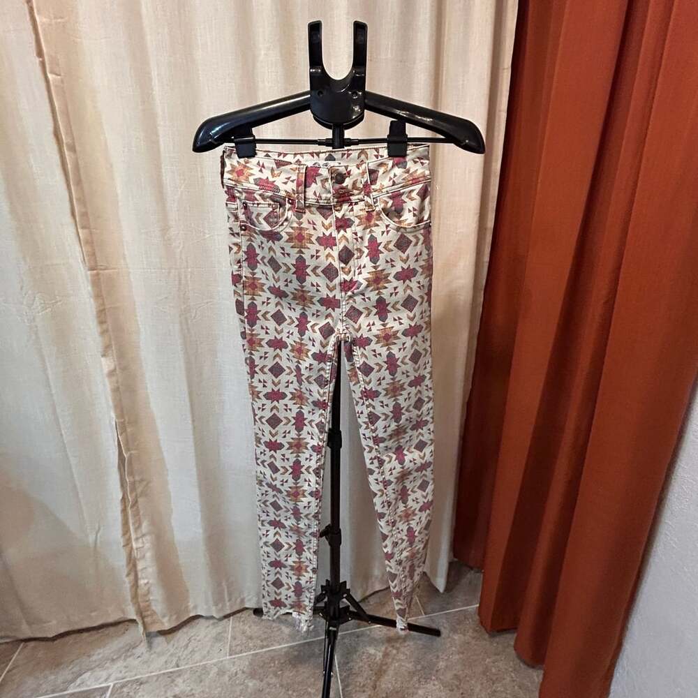 We The Free Wild Child Printed Skinny Jeans Size 26 Aztec Print